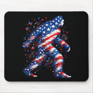 Alfombrilla De Ratón Bigfoot bandera americana sasquatch patriótico div