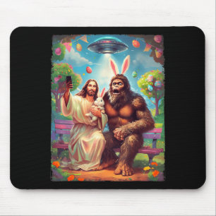 Alfombrilla De Ratón Bigfoot conejo divertido Pascua Jesús sasquatch se