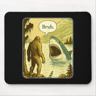 Alfombrilla De Ratón Bigfoot Divertido Con Tiburón Bruh Meme