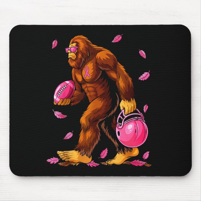 Alfombrilla De Ratón Bigfoot Football Nk Ribbon Breast Cancer Awareness (Frente)