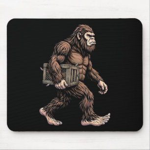 Alfombrilla De Ratón Bigfoot llevando caja de pollos granja Sasquatch H