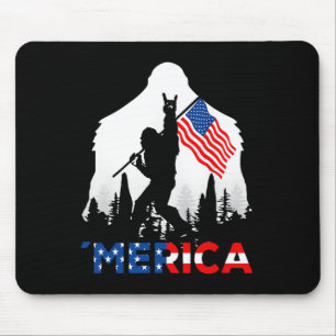Alfombrilla De Ratón Bigfoot Merica Rock bandera americana estadouniden