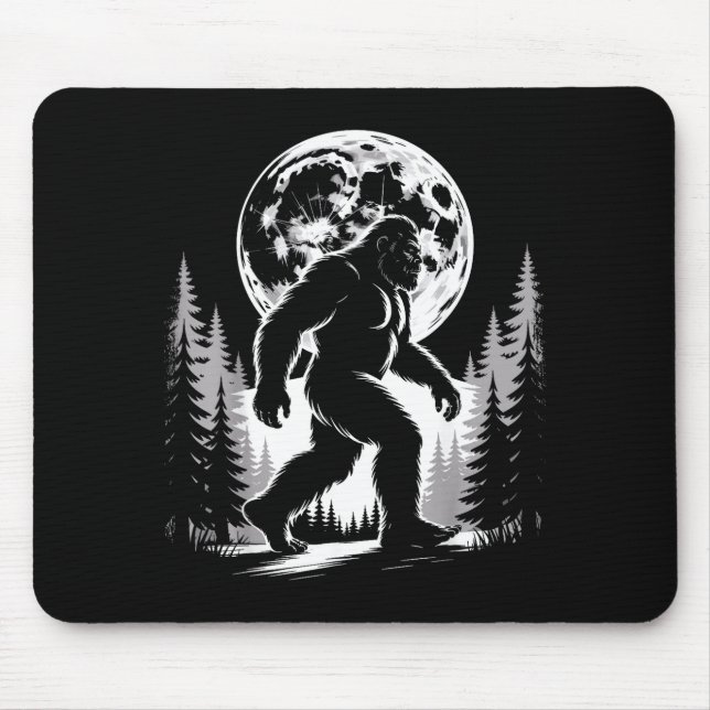Alfombrilla De Ratón Bigfoot Moonlight Sasquatch Forest Cryptid Outdoor (Frente)
