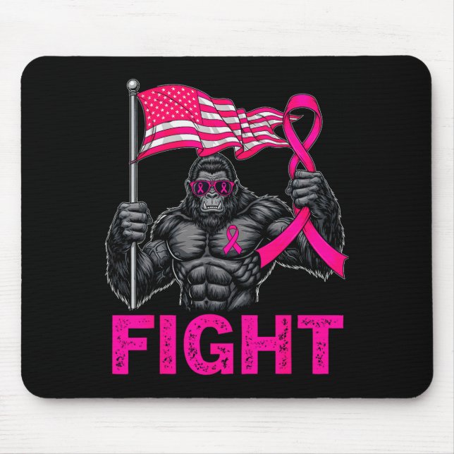 Alfombrilla De Ratón Bigfoot Nk Ribbon Fight Breast Cancer Awareness Me (Frente)