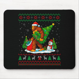 Alfombrilla De Ratón Bigfoot Santa árbol de Navidad feo divertido luz d