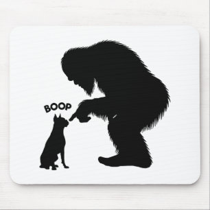 Alfombrilla De Ratón Bigfoot Sasquatch Boxer Perro Nariz Boop