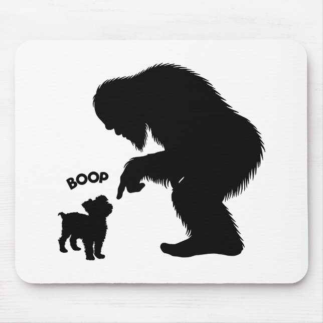 Alfombrilla De Ratón Bigfoot Sasquatch Yorkshire Terrier Nose Boop (Frente)