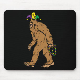 Alfombrilla De Ratón Bigfoot Sasquatsh Jester Gorras Beads Funny Mardi