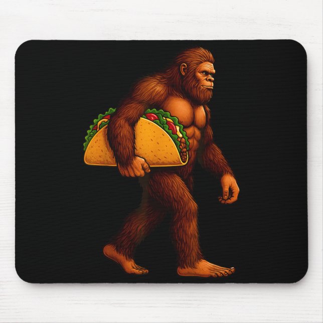 Alfombrilla De Ratón Bigfoot Taco Sasquatch Walking Taco Funny Shirt Me (Frente)