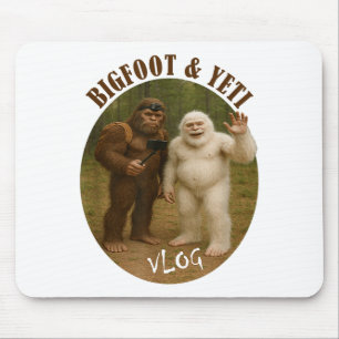 Alfombrilla De Ratón Bigfoot y amigo Vlog Meme divertido Selfie de send