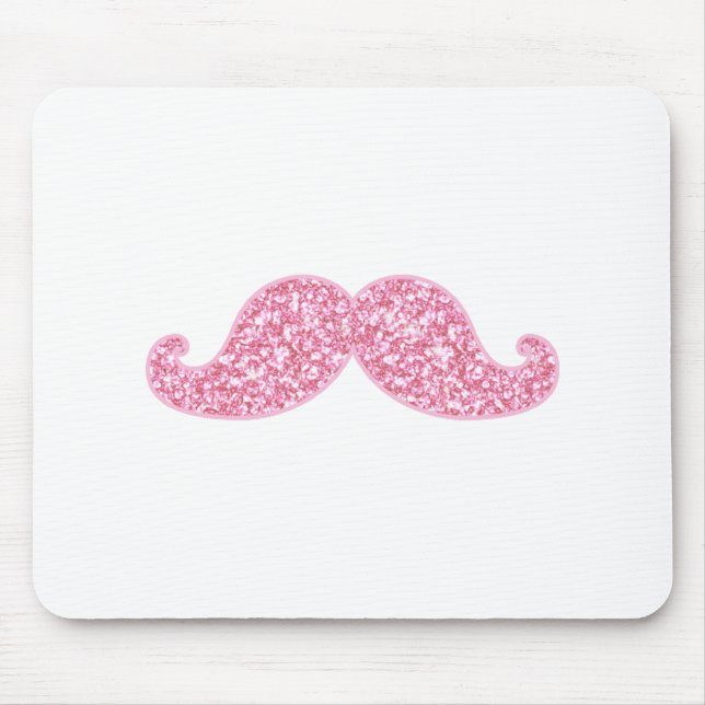 ALFOMBRILLA DE RATÓN BIGOTE ROSADO FEMENINO DEL PURPURINA IMPRESO (Frente)