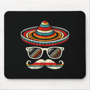Alfombrilla De Ratón Bigote Sombrero Gafas De Sol Cinco De Mayo Fiesta 