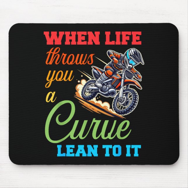 Alfombrilla De Ratón Biker Motorcycle Lover When Life Throws You A Curv (Frente)