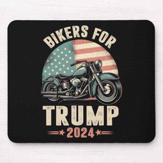 Alfombrilla De Ratón Bikers Para La Motocicleta Trump 2024 Bandera Esta (Frente)