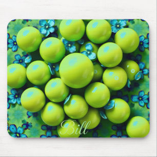 Alfombrilla De Ratón BILL ~ Modelo de canicas ~ Verde y azul ~ Mousepad