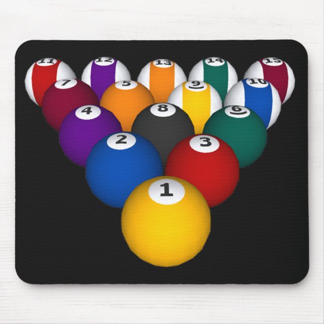 Alfombrilla De Ratón Billares/bolas de piscina - Mousepad de encargo (Frente)