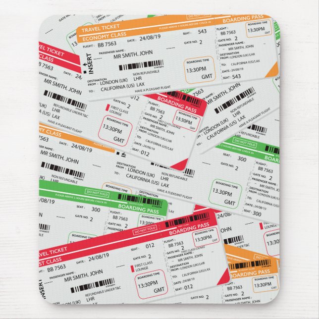 Alfombrilla De Ratón Billetes de avión (Frente)