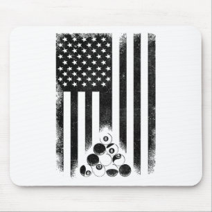 Alfombrilla De Ratón Billiard Player Billiard Bandera Estadounidense