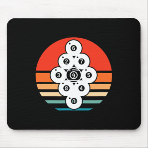 Alfombrilla De Ratón Billiards Pool Snooker Billiard Player 9 Ball Retr