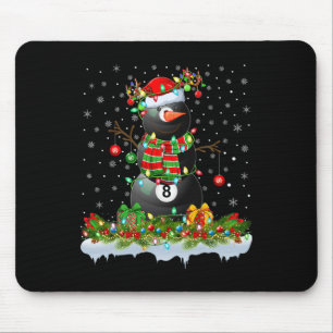 Alfombrilla De Ratón Billiards Xmas Lighting Funny Snowman Billiards Ch
