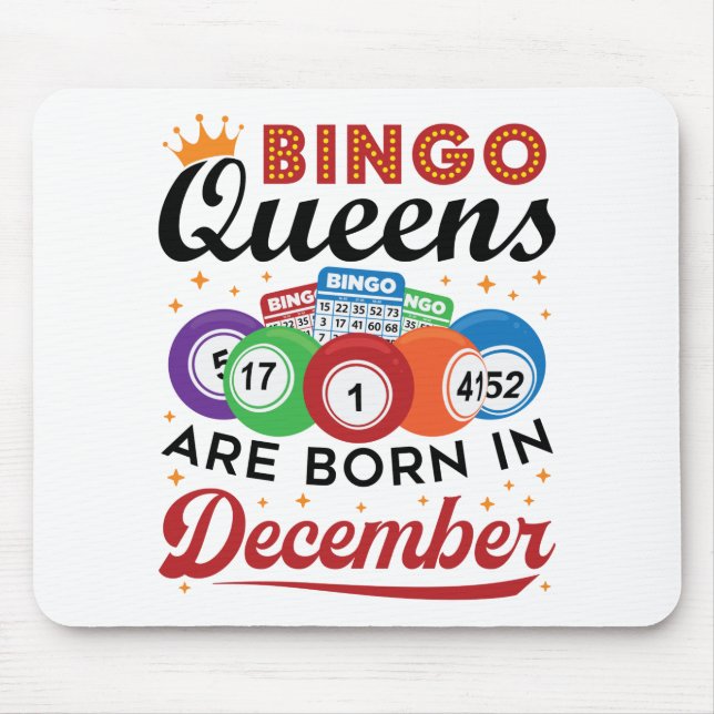Alfombrilla De Ratón Bingo Bingo Queens nace en diciembre (Frente)