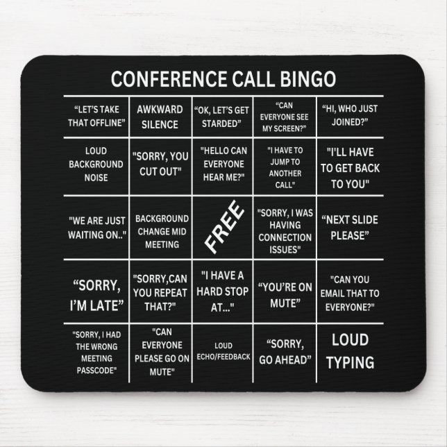 Alfombrilla De Ratón Bingo de llamadas de conferencia (Frente)