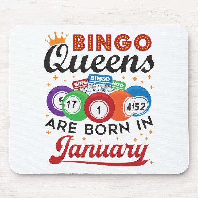 Alfombrilla De Ratón Bingo Queens nace en enero cumpleaños (Frente)
