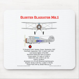 Alfombrilla De Ratón Biplano del gladiador de Gloster de la Royal Air