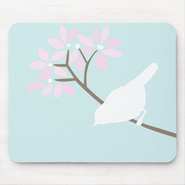 Alfombrilla De Ratón Bird Blanca Mousepad (Frente)