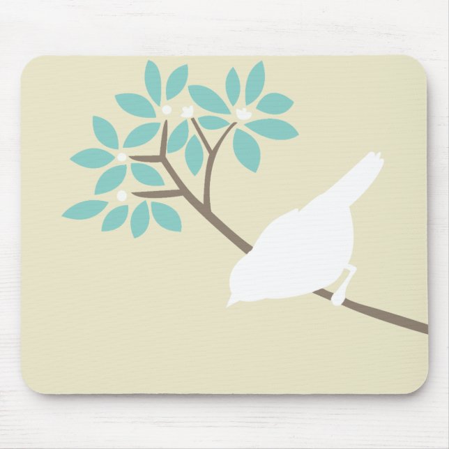 Alfombrilla De Ratón Bird Blanca Mousepad (Frente)