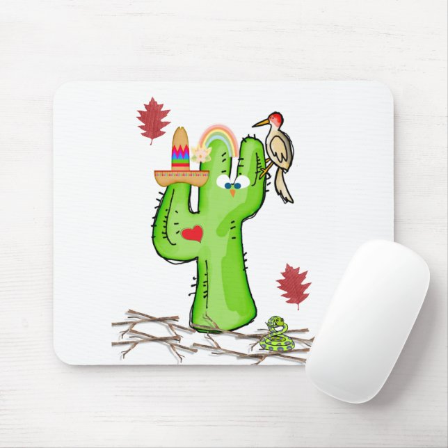 Alfombrilla De Ratón Bird Cactus Mouse Pad! (Con ratón)