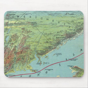 Alfombrilla De Ratón Birds Eye View Map De Nueva York Y Cercanías
