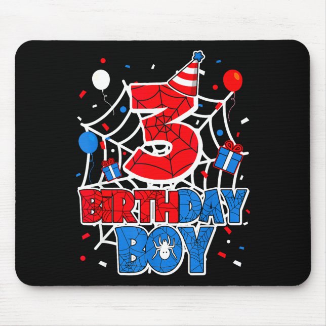 Alfombrilla De Ratón Birthday Boy 3 Year Old Sders 3rd Birthday Kids  (Frente)