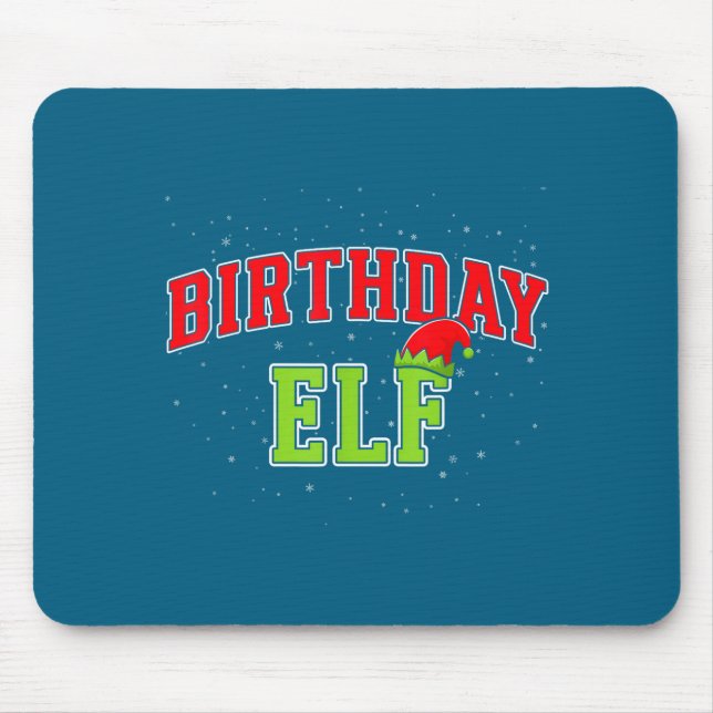 Alfombrilla De Ratón Birthday Elf Christmas Family Matching Group Xmas  (Frente)