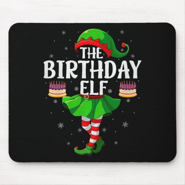 Alfombrilla De Ratón Birthday Elf Christmas Girls Women Elf Squad Xmas  (Frente)