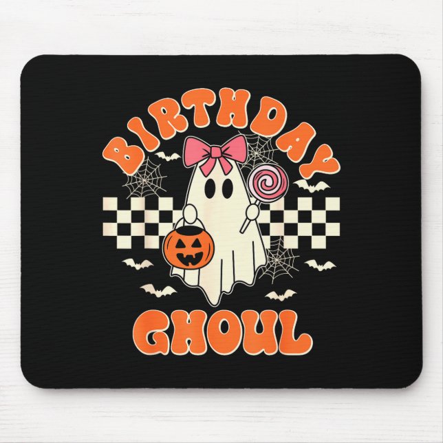 Alfombrilla De Ratón Birthday Ghoul Soky Season Groovy Halloween Kids G (Frente)