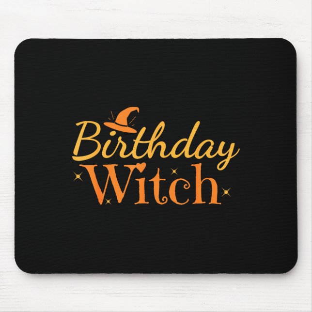 Alfombrilla De Ratón Birthday Witch Funny Halloween Shirt  (Frente)