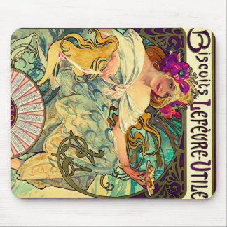Alfombrilla De Ratón Biscuits Lefevre-Utile de Alphonse Mucha (1896)