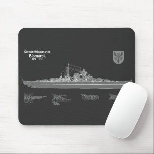 Alfombrilla De Ratón Bismarck - Planes de Blueprint de Battleship