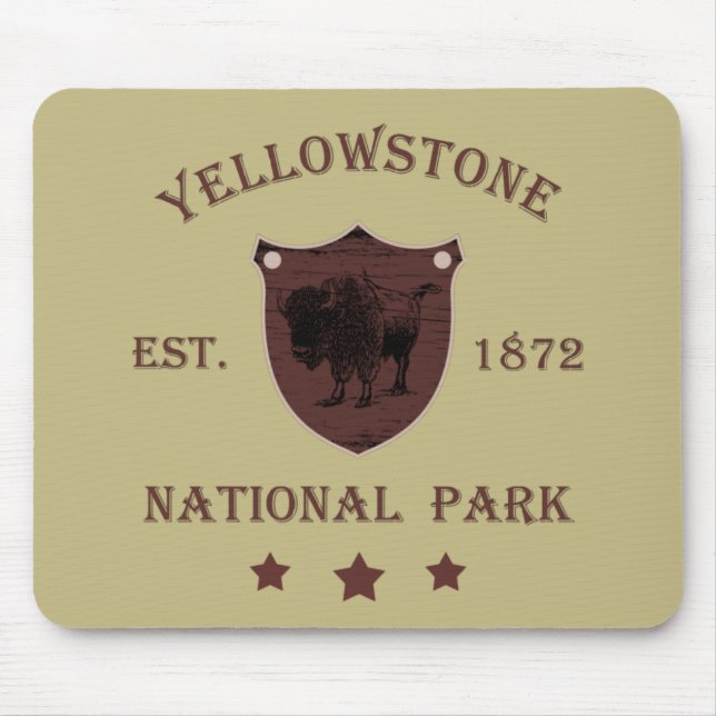 Alfombrilla De Ratón Bison Parque Nacional Yellowstone (Frente)