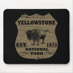 Alfombrilla De Ratón Bison Vintage Parque Nacional Yellowstone
