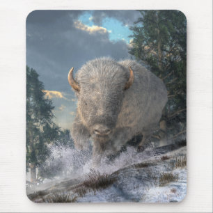 Alfombrilla De Ratón Bisonte blanco