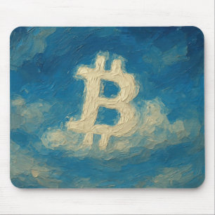 Alfombrilla De Ratón Bitcoin Cielo Azul (Óleo, Estilo: 3)