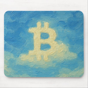 Alfombrilla De Ratón Bitcoin Cielo Azul (Óleo, Estilo: 4)