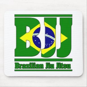 Alfombrilla De Ratón BJJ Brasil Jiu Jitsu Bandera MMA