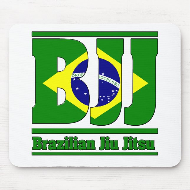Alfombrilla De Ratón BJJ Brasil Jiu Jitsu Bandera MMA (Frente)
