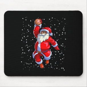 Alfombrilla De Ratón Black African American Santa Claus Basketball Afro