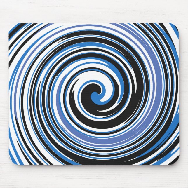 Alfombrilla De Ratón Black and blue swirl design mousepad (Frente)
