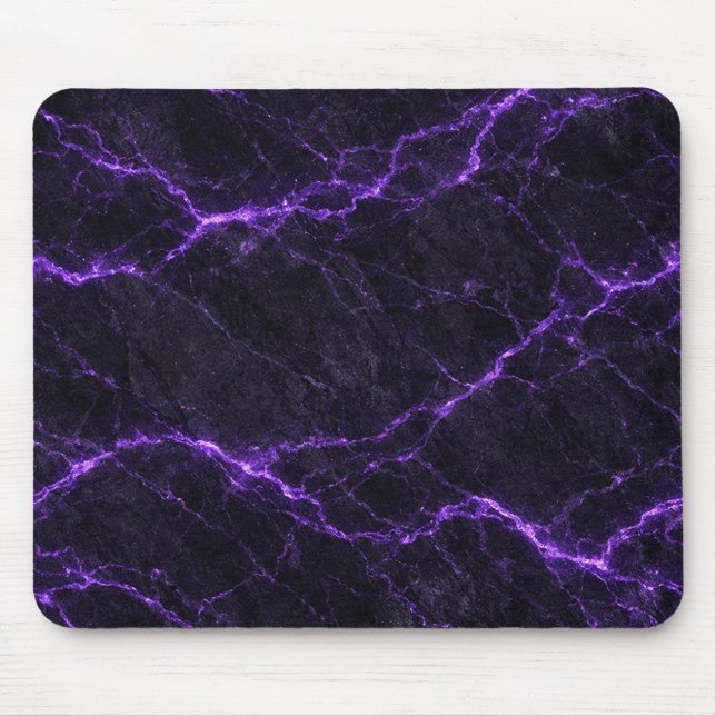 Alfombrilla De Ratón Black and Purple Marble Mouse Pad (Frente)