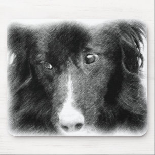 Alfombrilla De Ratón Black Border Collie Animal Art